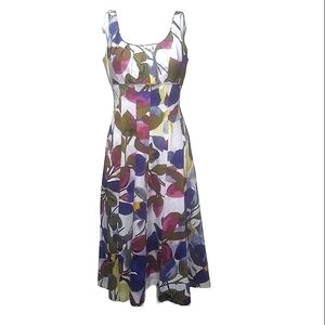 White Floral Midi Dress size 4